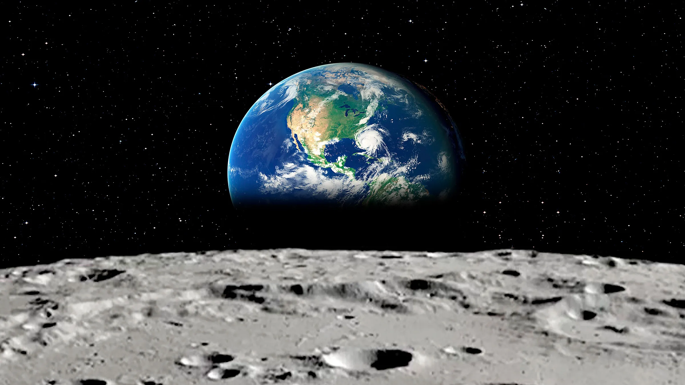 view of Earth from the Moon